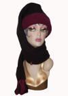 45' super sleepy in black and burgundy polar fleece