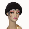 polar fleece beanie hat in black