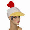 white or brown canvas chicken hat