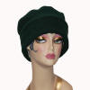 pillbox hat in forest green polar fleece