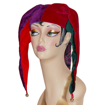 Velveteen Jester Style Cap Novelty Hat Multi-Color