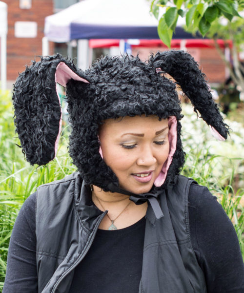 Yak Yak Bunny Novelty Animal Hood in Black 2