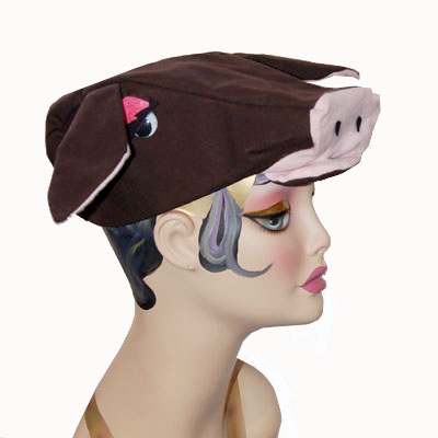 Cow Style Costume Cap Novelty Animal Hat Brown
