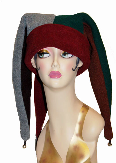 Polar Fleece Jester Style Cap Novelty Hat