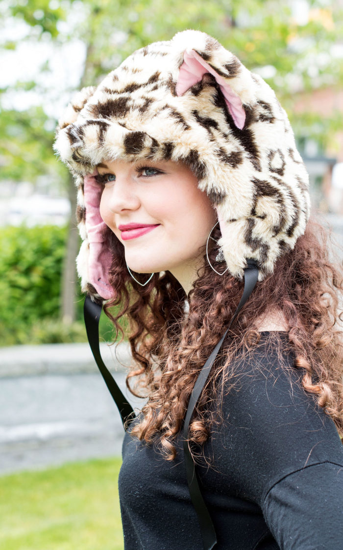 Animal Hats - Leopard Faux Fur Cat Hood Novelty Animal Hat