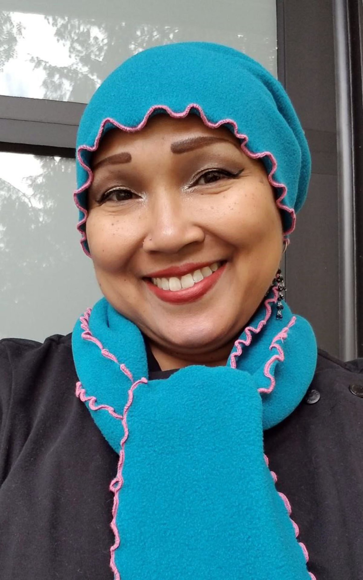 Charcoal Polar Fleece Ruffled Scarf - WE Hats