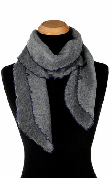 Charcoal Polar Fleece Ruffled Scarf