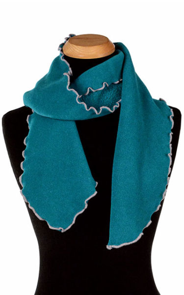 Jungle Green Polar Fleece Ruffled Scarf