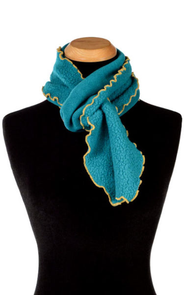 Jungle Green Polar Fleece Ruffled Scarf