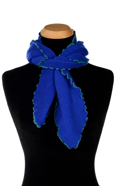 Royal Blue Polar Fleece Ruffled Scarf - WE Hats