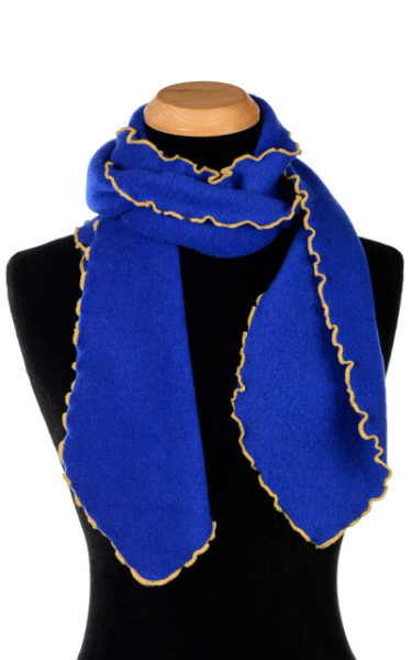 Royal Blue Polar Fleece Ruffled Scarf