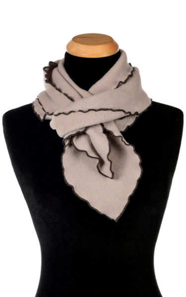 Tan Polar Fleece Ruffled Scarf