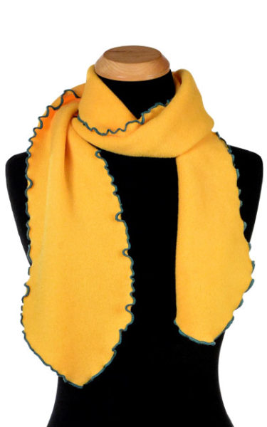 Yellow Polar Fleece Ruffled Scarf