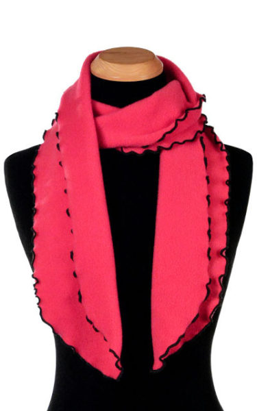 Pink Polar Fleece Ruffled Scarf