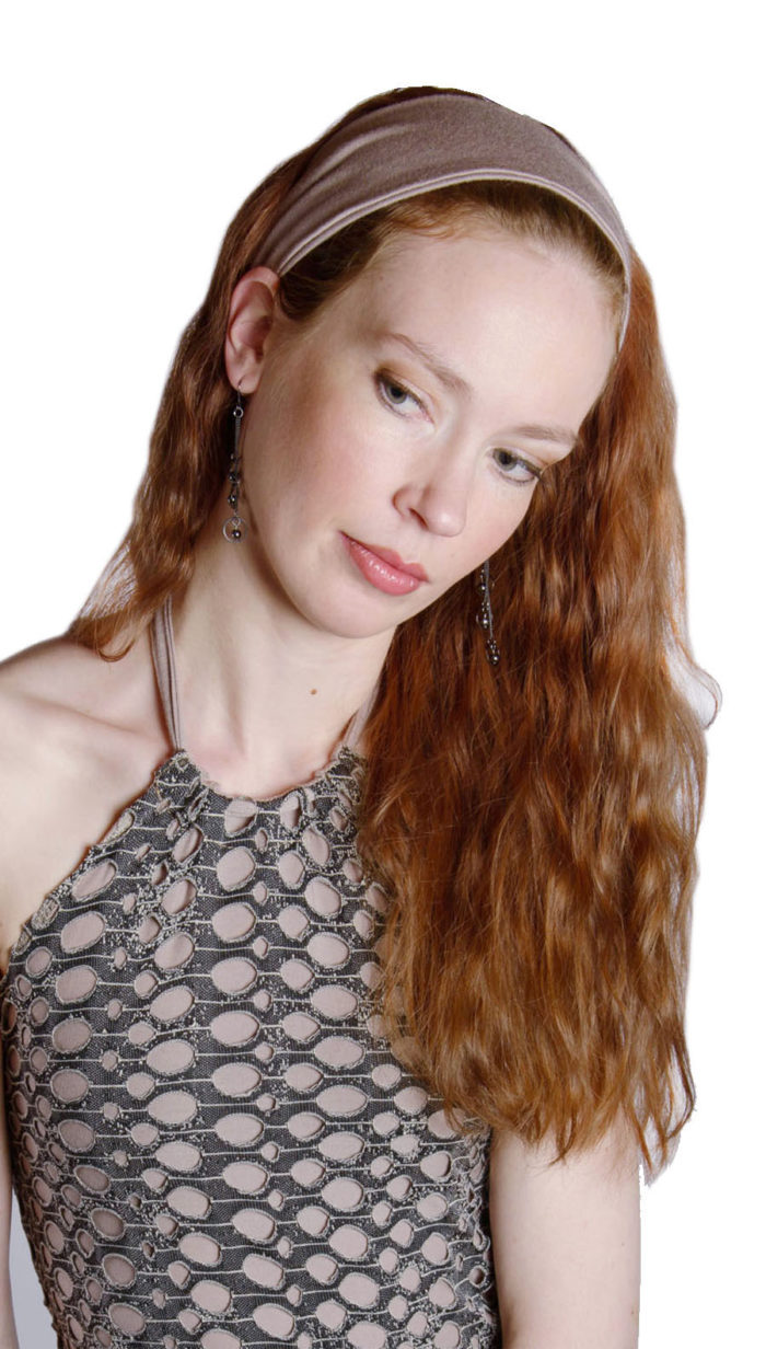 Headband Candy Shop Jersey Knit in Taffy (Narrow) Model Shot