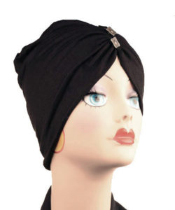 Edith Hat in Candy Shop Jersey Knit in Licorice