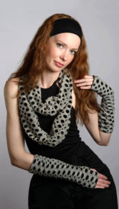 Headband Candy Shop Jersey Knit in Licorice (Narrow) Model Shot