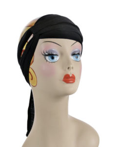 Head Wrap in Candy Shop Jersey Knit in Licorice
