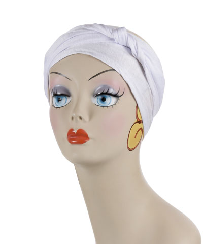 Head Wrap in Candy Shop Jersey Knit in Whipped Cream
