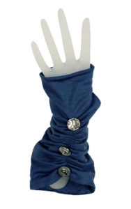 Ruched Fingerless Gloves in Candy Shop Jersey Knit in Blue Razz
