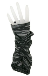 Ruched Fingerless Gloves in Heatwaves in Marine Layer