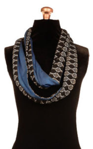 Infinity Scarf in Ribbons with Blue Razz